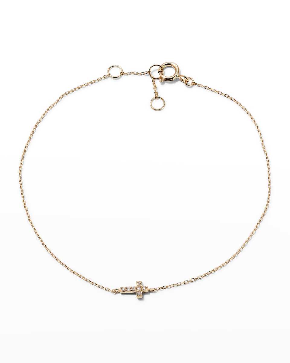 Tiny Diamond Cross Bracelet